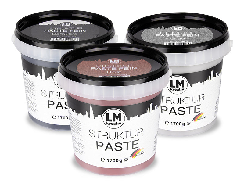 LM Kreativ Strukturpaste fein in verschiedenen Farbtönen im 1700-g-Gebinde