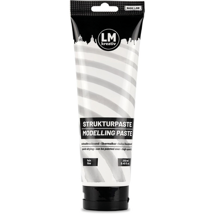 LM Kreativ Strukturpaste fein weiß in 250 ml Tube – feinkörnige Modellierpaste für präzise Texturen und Reliefarbeiten.