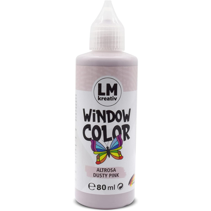 LM Kreativ Window Color 80 ml in Altrosa als einzelne Flasche mit Dosierspitze.