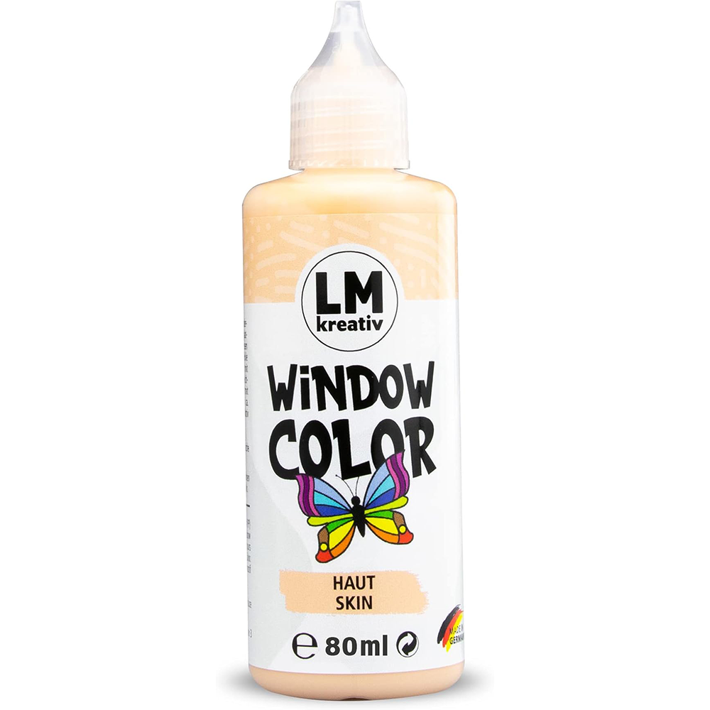 LM Kreativ Window Color 80 ml in Hautfarbe als einzelne Flasche mit Dosierspitze.