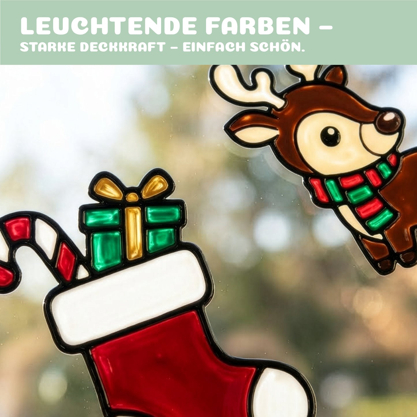 Leuchtende Window-Color-Farben mit hoher Deckkraft für farbenfrohe und detailreiche Fensterbilder