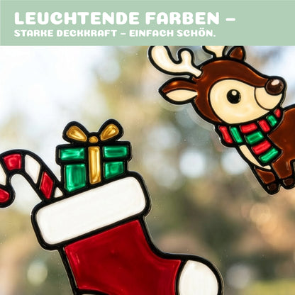 Leuchtende Window-Color-Farben mit hoher Deckkraft für farbenfrohe und detailreiche Fensterbilder