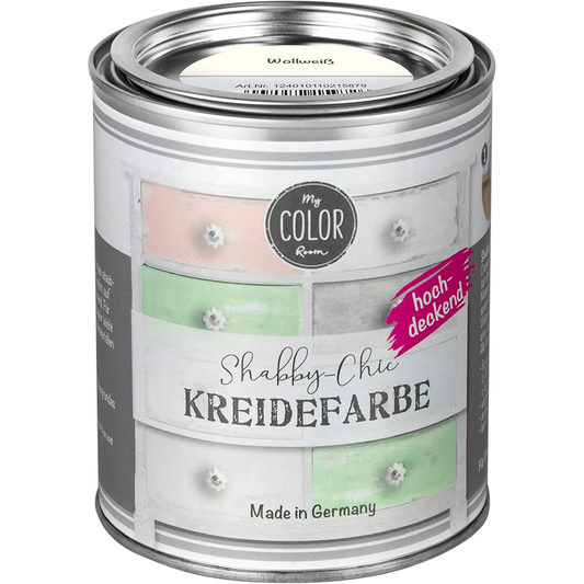 My Color Room Shabby Chic Kreidefarbe 750 ml – hochdeckende matte Kreidefarbe für Möbel, Deko und Wände