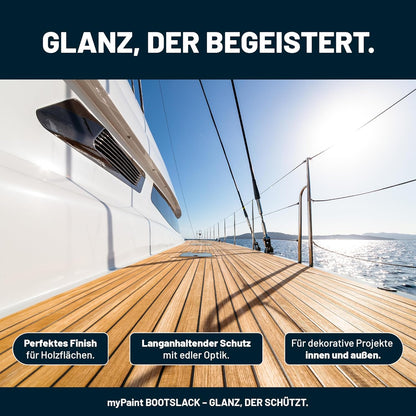 Hochglänzendes Finish auf Bootsdeck – langlebiger Schutz und edle Optik für Holzflächen