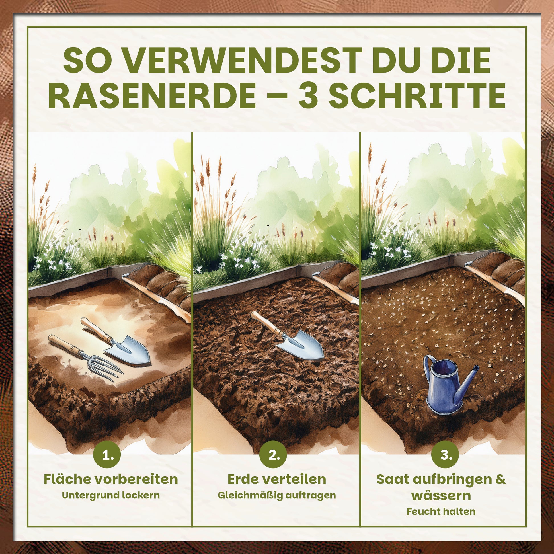 Green Home Rasenerde 42 L – Spezialerde für Rasen & Nachsaat
