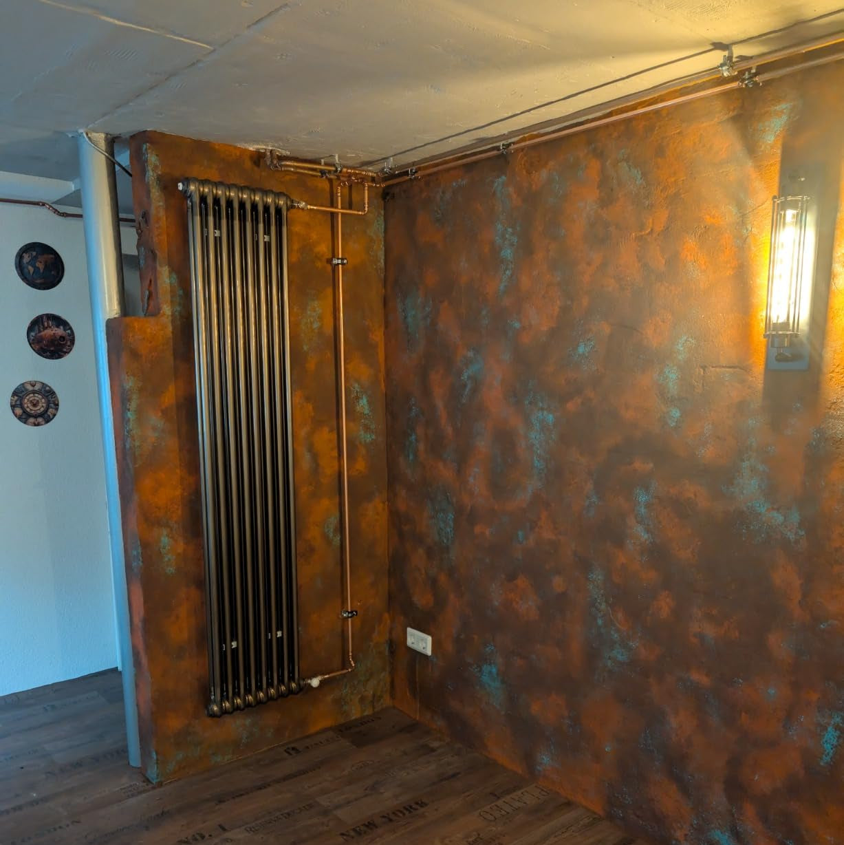 Moderne Wandgestaltung mit Roststruktur Paste im Industrial Look – lebendige Rosteffekte für Innenräume