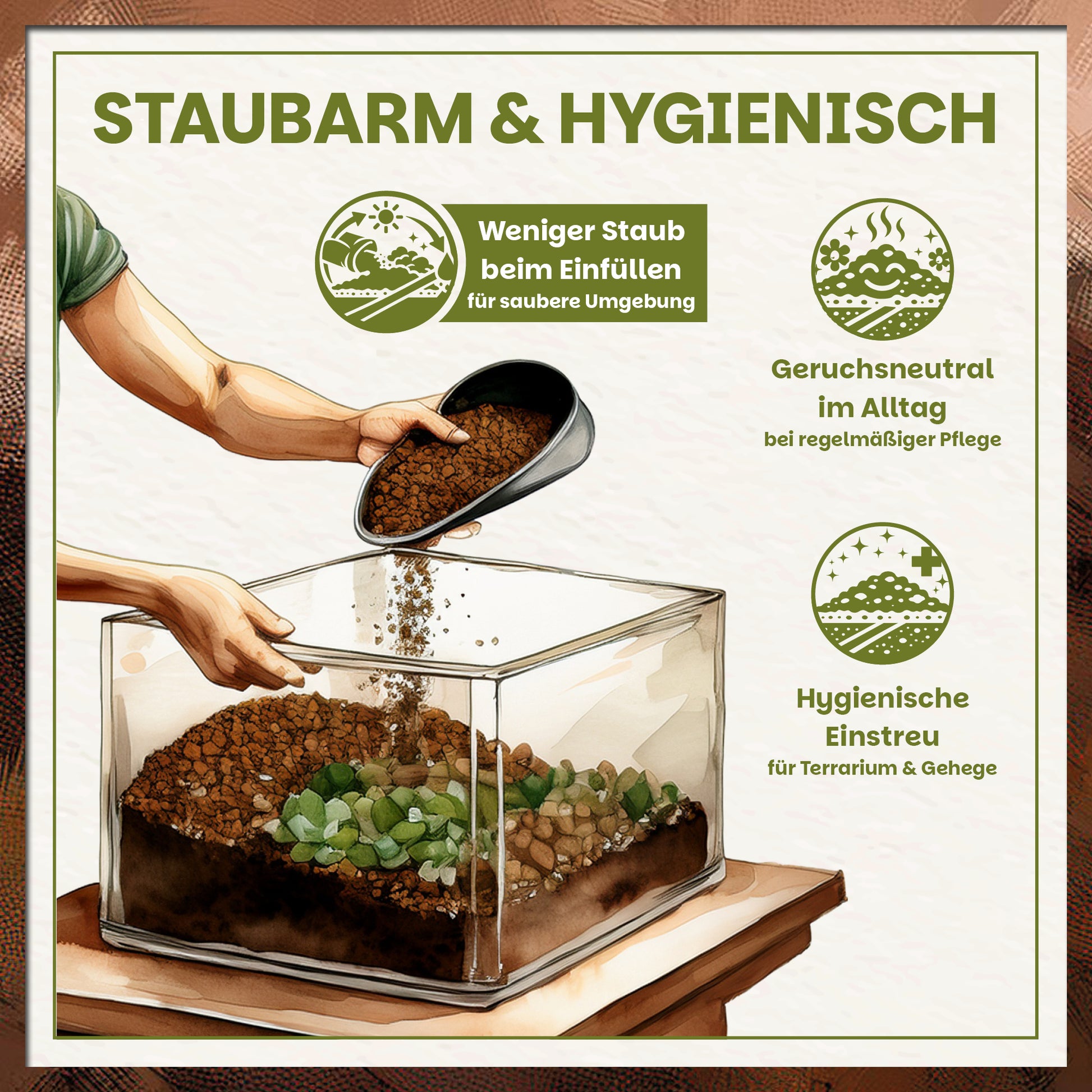 Staubarme Schildkrötenerde für hygienische Terrarien und Gehege