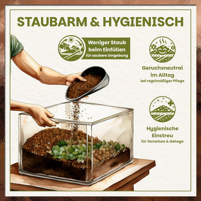 Staubarme Schildkrötenerde für hygienische Terrarien und Gehege