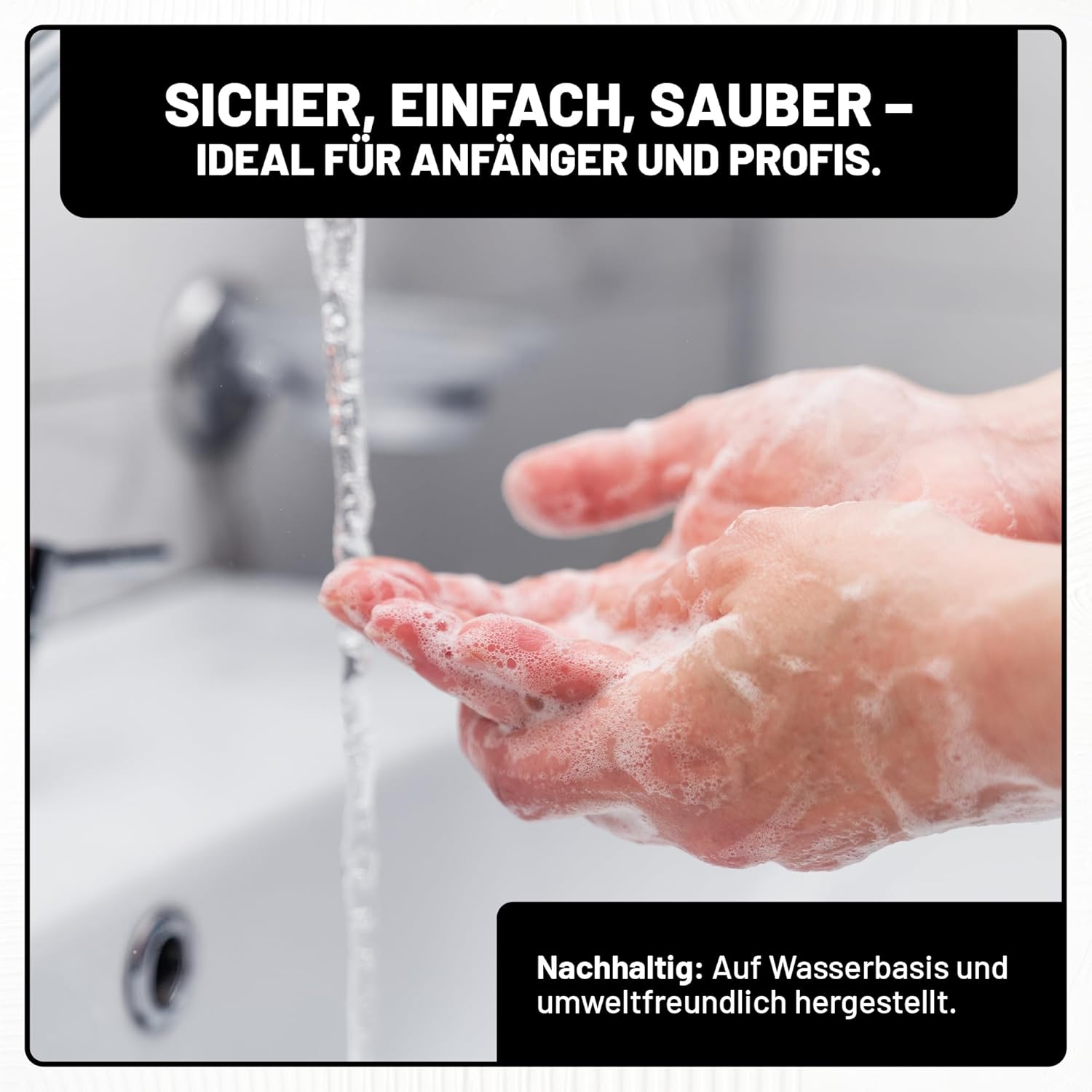 Wasserbasierte Strukturpaste – umweltfreundlich, geruchsarm und leicht mit Wasser zu reinigen.