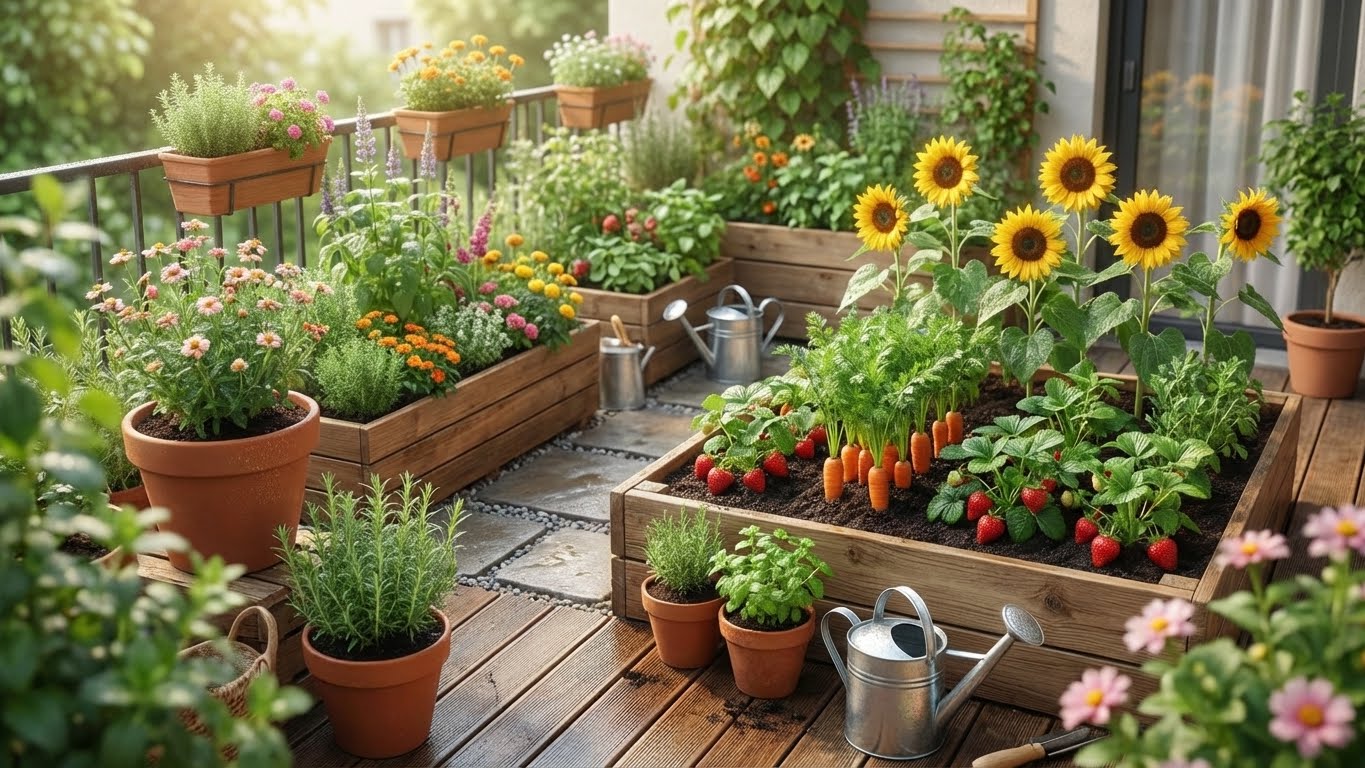 Gemüse, Kräuter und Blumen im Hochbeet und auf dem Balkon mit Green Home Universalerde