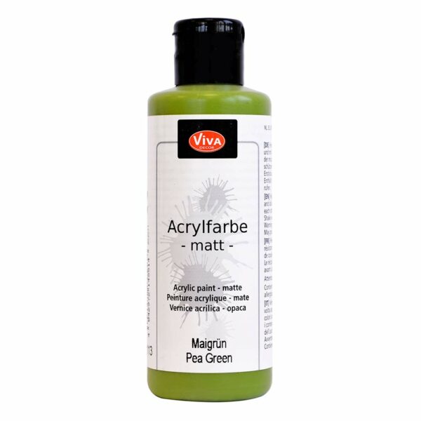Viva Decor Acrylfarbe Matt in Maigruen, 82 ml Flasche mit leuchtender Farbintensität und vielseitiger Einsetzbarkeit auf verschiedenen Untergründen