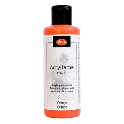 Viva Decor Acrylfarbe Matt in Orange, 82 ml Flasche mit leuchtender Farbwirkung und schneller, wasserfester Trocknung