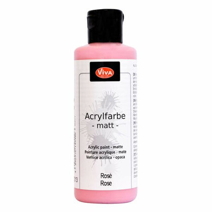 Viva Decor Acrylfarbe Matt in Rose, 82 ml Flasche mit sanfter Farbintensität und guter Mischbarkeit