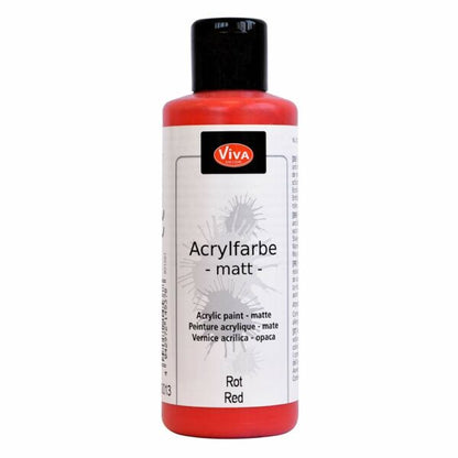 Viva Decor Acrylfarbe Matt in Rot, 82 ml Flasche mit intensiver Farbbrillanz und vielseitiger Anwendung