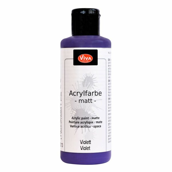 Viva Decor Acrylfarbe Matt in Violett, 82 ml Flasche mit intensiver Pigmentierung und cremiger Verarbeitung