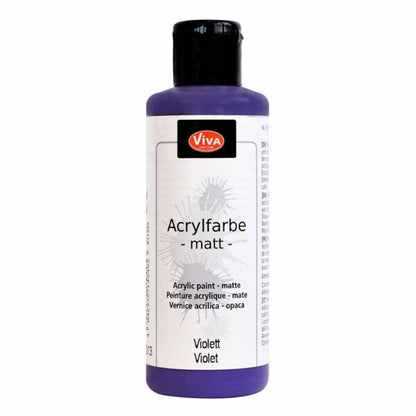 Viva Decor Acrylfarbe Matt in Violett, 82 ml Flasche mit intensiver Pigmentierung und cremiger Verarbeitung