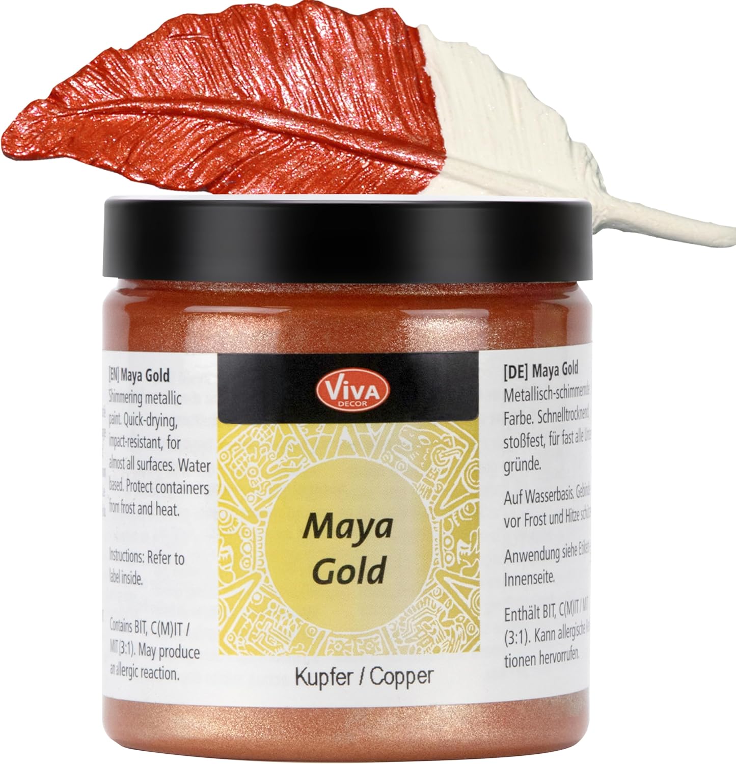 Maya Gold Kupfer 250 ml – metallisch glänzende Acrylfarbe in kräftigem Kupferton für kreative und hochwertige Effekte
