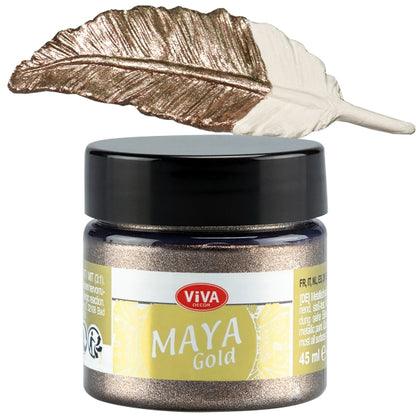 Viva Decor Maya Gold 45 ml Cappuccino – Warmer brauner Metallicton mit feinem Glanz