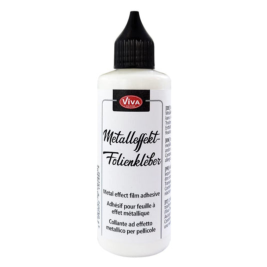 Viva Decor Metalleffekt-Folienkleber 90 ml transparent – wasserbasierter Folienkleber für Metallfolien und kreative Veredelungen