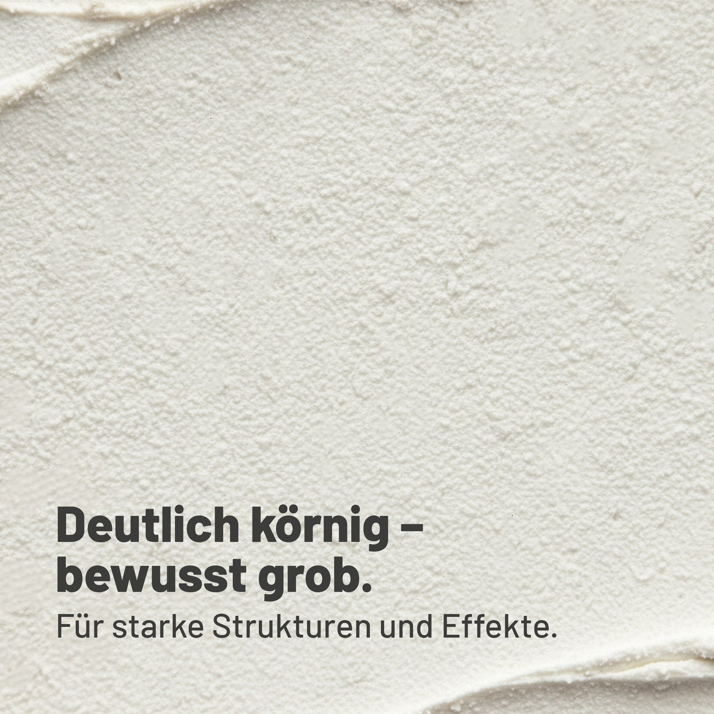 Detailansicht der deutlich körnigen Oberfläche der Viva Decor Strukturpaste Grob für markante Strukturen.